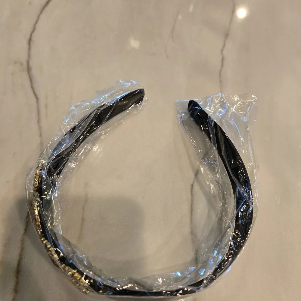 BOSS Black and Gold Headband with Crystals